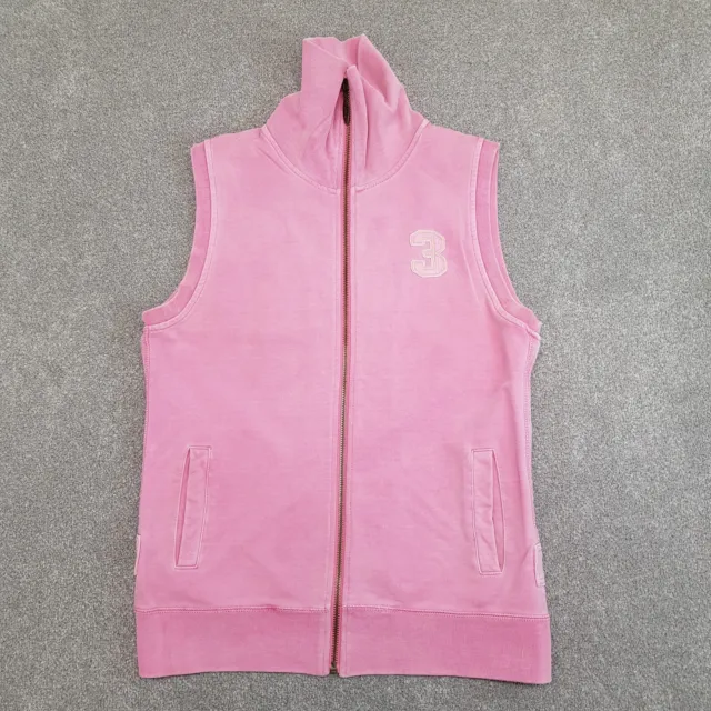 Joules Womens Track Jacket 10 Pink Sleeveless Full Zip Vest Pockets Ladies #3