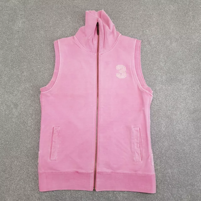 Joules Womens Track Jacket 10 Pink Sleeveless Full Zip Vest Pockets Ladies #3