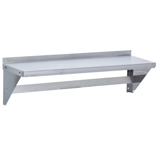 Stainless Steel Commercial Wall Mounted Shelf with Pot Rack 16X72