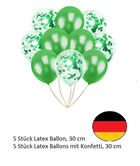 Grüne Luftballons Set 14-tlg. - Herzballons, Konfetti-Ballons & Sterne Für Geburtstag, Hochzeit & Party