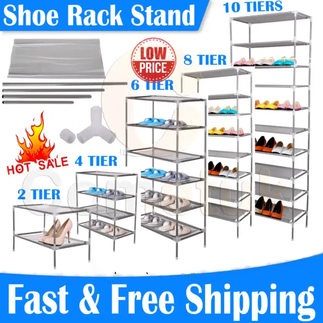 2-10 Stufen tragbar kompakt platzsparend Schuhregal Ständer Aufbewahrung Organizer Regal