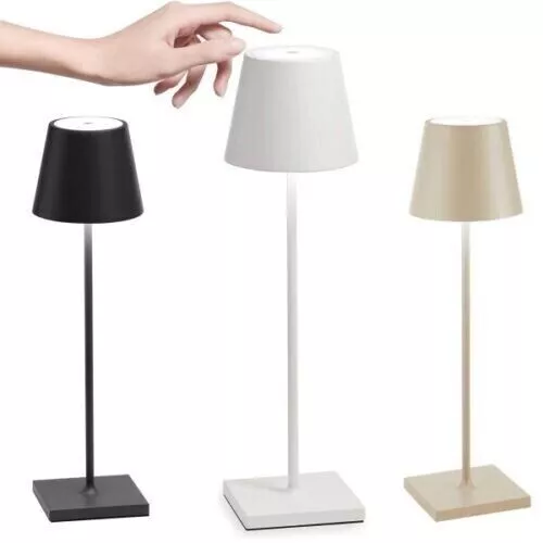 Lampada Tavolo Led Ricaricabile touch tipo poldina  Nera Bianca 4000k 6400k CASA