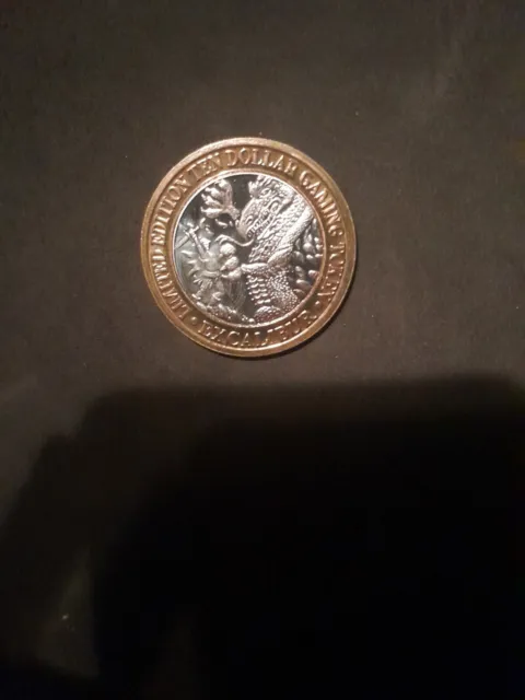 limited edition 10 dollar gaming token Excalibur .999 Pure Silver