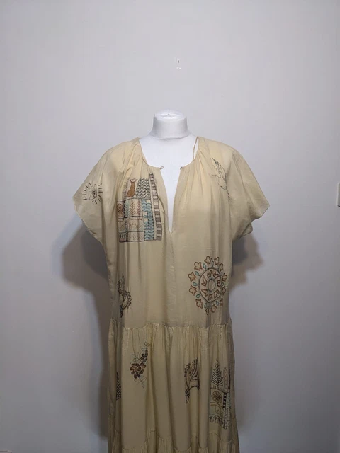 ZARA LIMITED EDITION Semi Sheer Bead Embroidered Dress Beige Size XS-S  Womans 59.99 - PicClick UK