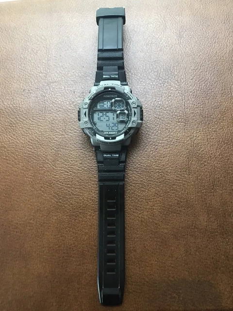 Armitron Sport Mens 40/8309 Digital Chronograph Black Resin Strap Watch Dualtime