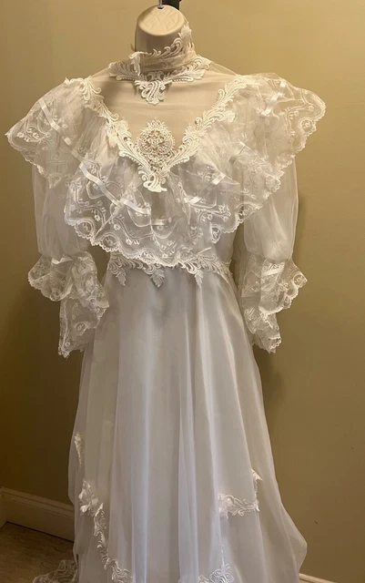 Alfred Angelo Vintage Wedding Dress beaded lace size 12
