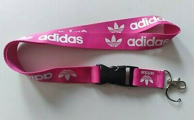 1x pink Adidas lanyard keychain with detachable buckle new without tags