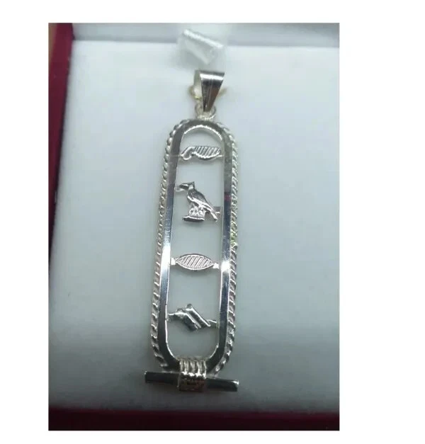 Egyptian cartouche pendant in solid Silver with your name in Hieoglyphs Egyptian cartouche pendant in solid Silver with your name in Hieoglyphs
