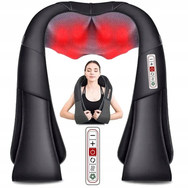 Massagegerät schwarz Shiatsu Nacken Rücken Massage Nackenmassagegerät| SDH256