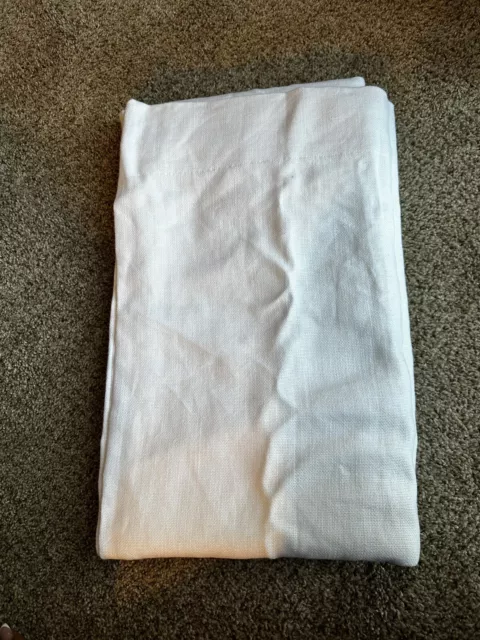 Single Restoration Hardware Belgian Textured Linen CurtainPanels 96x50 OffWhite