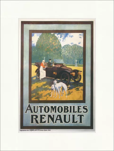 Automobiles Renault Windhund Chauffeur Werbung Paris Kunstdruck Plakatwelt 049