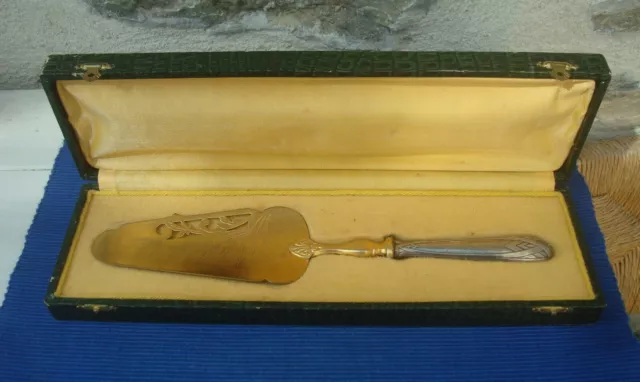 V47 Pelle à Tarte Metal Doré Argenté Ecrin Ancien Art Deco