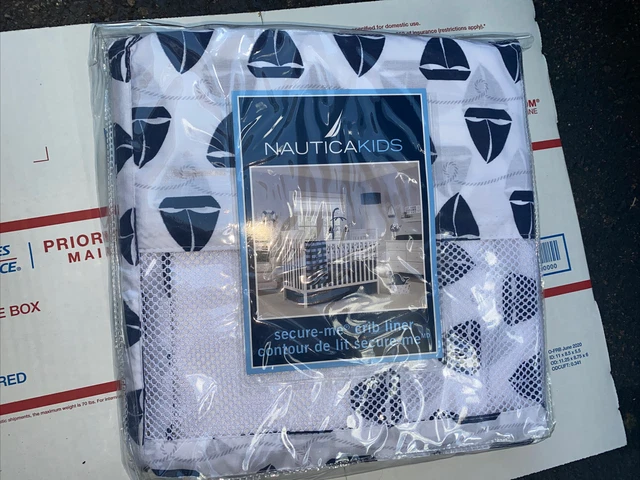 Nautica Kids Mix & Match Secure-Me Crib Liner in Blue - Boats FREE SHIPPING