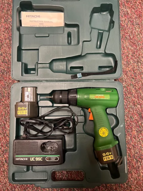 Hitachi FDS 10DVA 9.6V Cordless Drill 2 Battery Packs Case UC 9SC UC9SC Charger