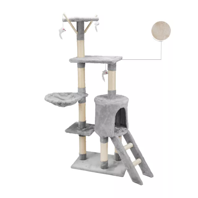 AQPET Tiragraffi Paris 138 cm con Cuccia per Gatti Albero Parco Giochi