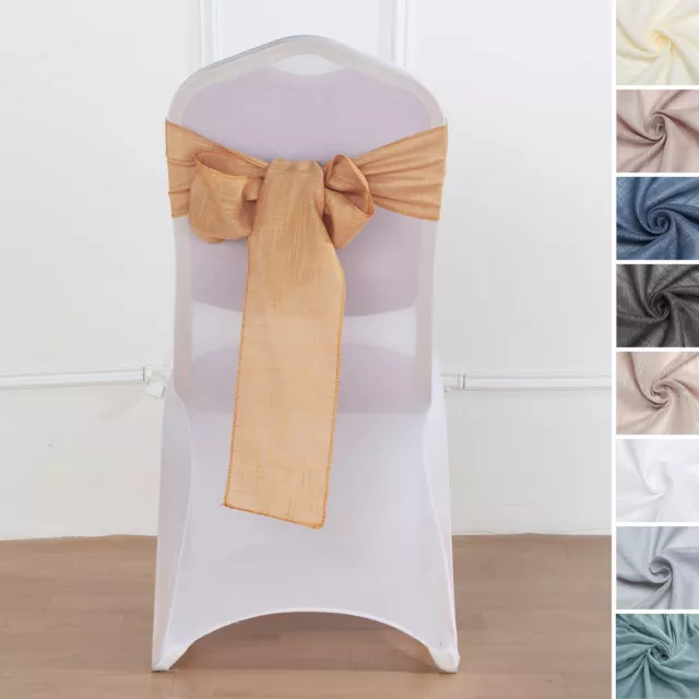 5 CHAIR SASHES Premium Polyester Faux Burlap Wedding Party Reception Decorations