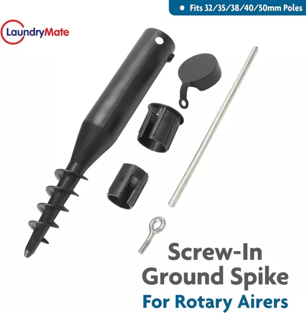 Screw In Ground Spike Rotary Airer Parasol Clothes Washing Line Anchor Stake New 2