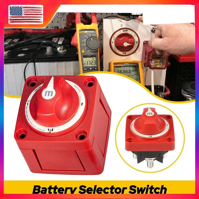 thumbnail image 2 of AIRSBOGE 6007 M-Series 4-Position Mini Dual Battery Selector Switch For Marine Boat 2 of 4