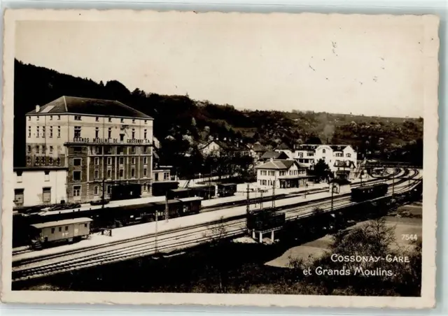 13902473 - Cossonay-Gare Grand Moulins Bahnhof Eisenbahn Waadt / Vaud VD 1913