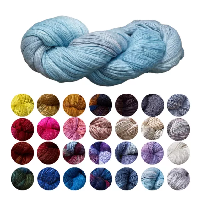 Manos Strickwolle Garn Seidenmischung fein handgefärbt Merino 4-lagig gehäkelt 100g