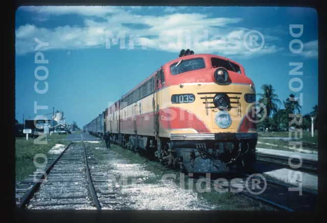 Duplicate Slide FEC Florida East Coast E9A 1035 & E7A W/Passenger Train