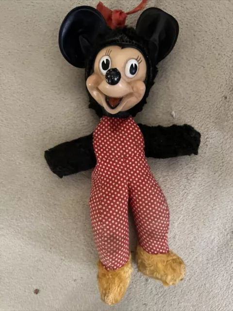 Rare Vintage 1950s Gund Rubber Face  Minnie Mouse