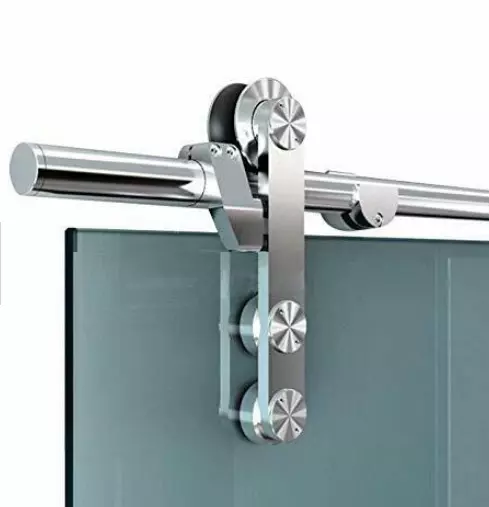 DIYHD Stainless Steel Glass Sliding Door Hardware Barn Glass Track Kit