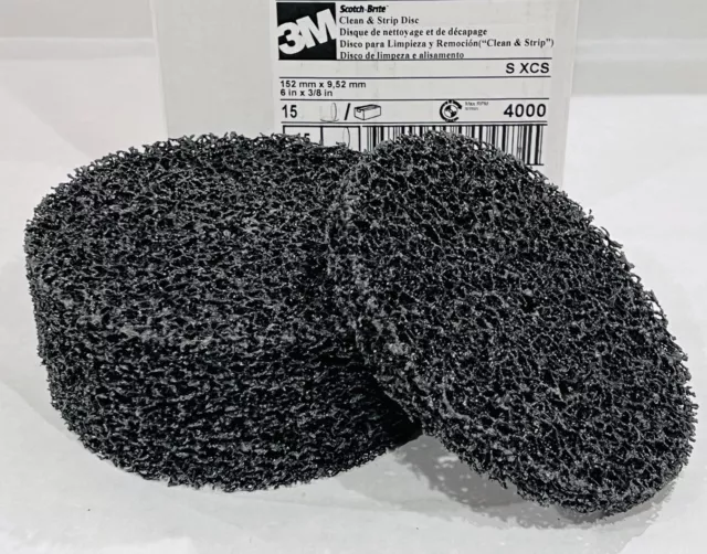 (5) Scotch Brite  6” x 3/8” Arbor Clean Strip Paint Rust Removal Disc X-Coarse