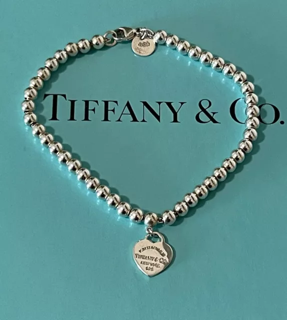 Tiffany & Co. Bracelet Return to Tiffany Mini Heart Tag Bead Ball Bracelet 7"