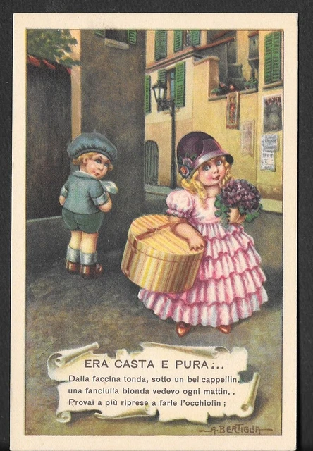 RARA CARTOLINA BAMBINI FIRMATA BERTIGLIA serie 2672