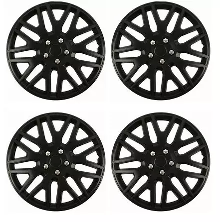 Wheel Trims 16" Inch Hub Caps Plastic Covers Full Set Black  Fit R16 TYRES