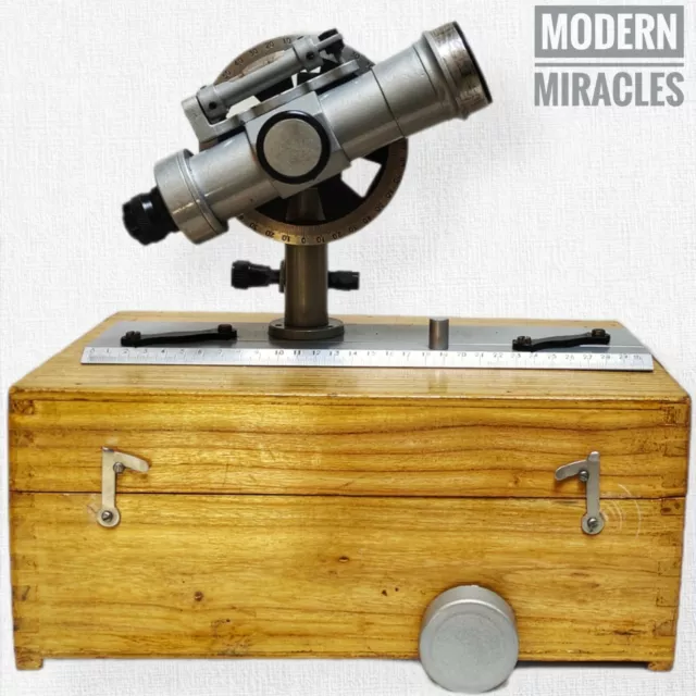 Aluminium Telescopic Alidade Survey & Level Theodolite Transit with Wooden box