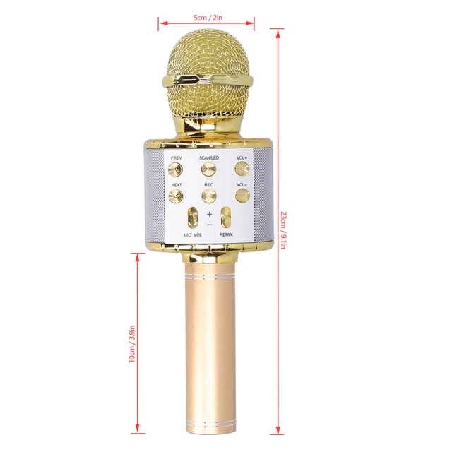 Wireless Microphone Speaker With LED Light Portable Handheld For K Gfl