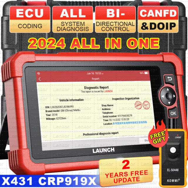 2024 LAUNCH X431 CRP919X BT PRO Bidirectional Car Diagnostic Scanner Key Coding