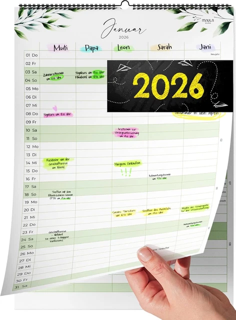FAMILIENPLANER 2026 - Familienkalender & Wandkalender 2026 Für Zuhause