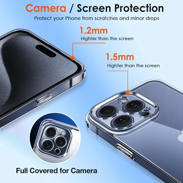Case For iPhone 15 14 13 XR 11 12 Pro Max 7 CLEAR Gel Shockproof Silicone Cover 2