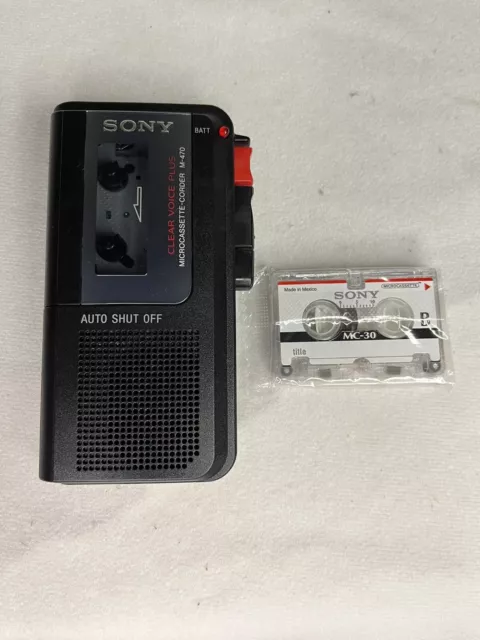 Sony Microcassette-Corder M-470 Clear Voice Plus Handheld Voice Recorder & Tape