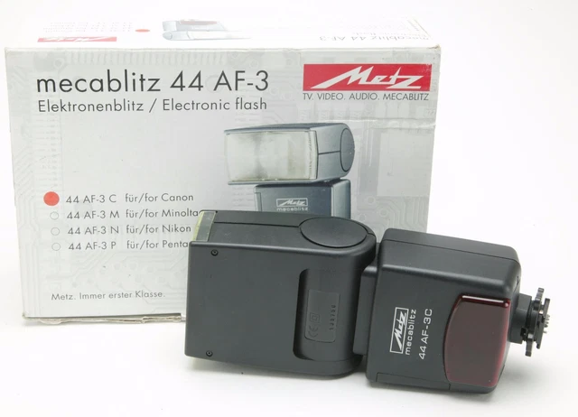 Metz Mecablitz 44 AF-3 For Canon EOS. Unused. Box. Manual.