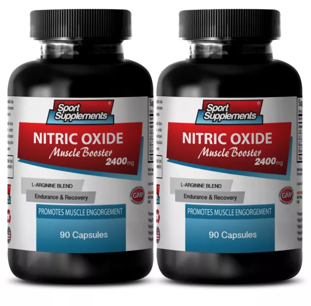 Testosterone Booster - Nitric Oxide 2400mg - Libido Pills 2 Bottle 120 Capsules