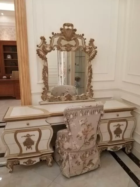 Maquillaje + espejo + taburete consola de lujo cómoda dormitorio barroco rococó
