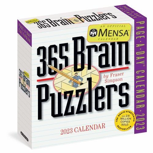 MENSA 365 BRAIN Puzzlers PageADay Calendar 2023 Word Puzzles, Logic