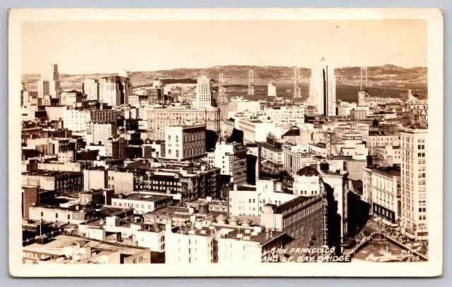 Postcard RPPC San Francisco City View And San Francisco Bay Bridge California