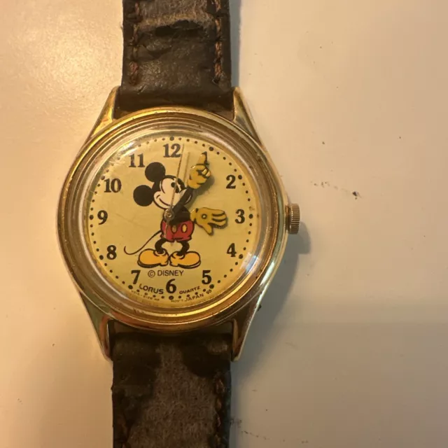 Vintage Mickey Mouse Lorus Quartz Watch Walt Disney - Not Tested Poor Condition