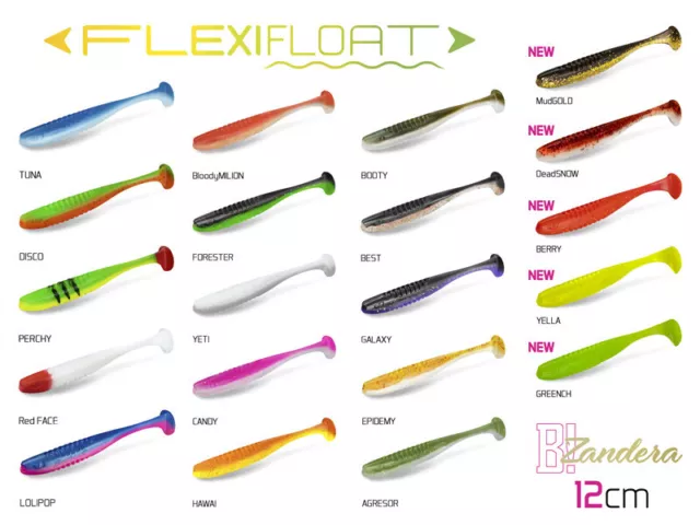5x Zandera FlexiFLOAT UV´s - Gummifische mit Auftrieb! Top Zander & Barsch Shad