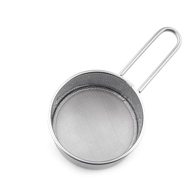 Práctico tamiz de hornear de mano de acero inoxidable para tamizar la harina limpia