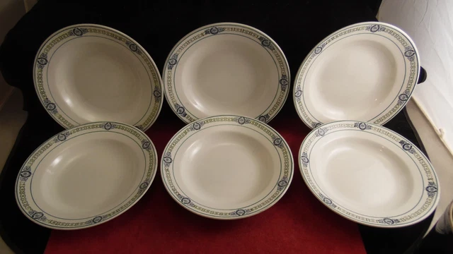 Lot De 6 Assiettes Creuses En Faïence Saint Amand - Style Art Déco Années 30