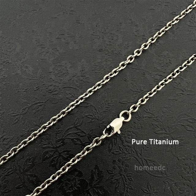 3mm Pure Titanium O Oval Link Chain Necklace for Men Women Non-Allergic Health