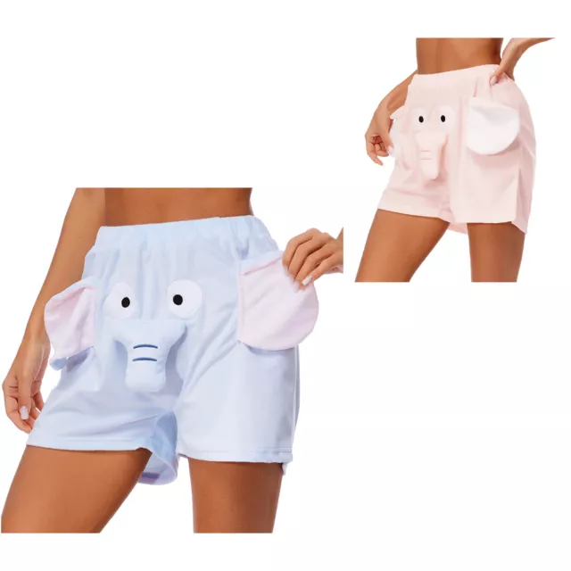 Womens Pajama Bottoms Big Nose Ears Shorts Unisex Sleepwear Couple Costume 3D