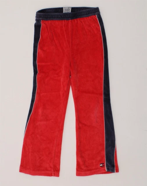 TOMMY HILFIGER Girls Tracksuit Trousers 3-4 Years Red Cotton AM06