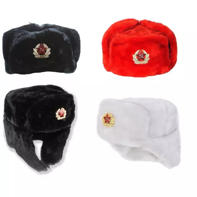 USCHANKA Russland FELLMÜTZE WINTERMÜTZE SCHAPKA Ushanka CHAPKA FLIEGERMÜTZE CCCP